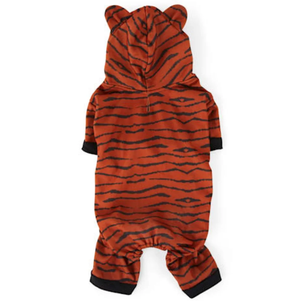YOULY Dog The Party Animal Tiger-Print Hooded Dog Pajamas-S